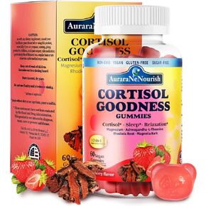 مكملات الكورتيزول الخالية من السكر Gummies ، 17-in-1 الكورتيزول إزالة السموم ث. المغنيسيوم غليسينات 400 ملغ من أشواغاندا ، L- ثيانيين ، الفوسفاتيديل السيرين ، هرمون متوازن للنساء ، تركيز المزاج ، دعم النوم
