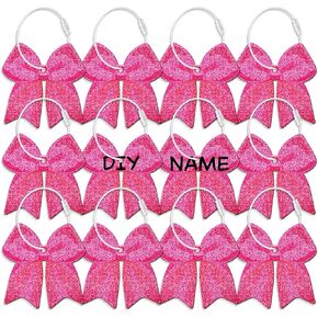 12 Pcs Cheerleader Bag Tags for Travel Bag Suitcase Luggage Tags, Gymnastics Keychain,Charm with Metal Ring 2.75in PVC Name Id and DIY Pocket Hug Card for Men Women Enthusiast