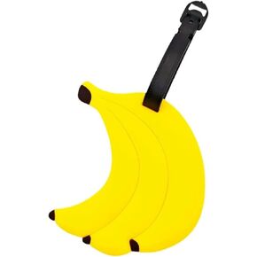 Cute Silicone Banana Luggage Tag Fun Unique Travel Suitcase Bag Identifiers Baggage Tag Personalized Label for Cruise Airport