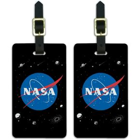 NASA Official Meatball Logo Luggage ID Tags Suitcase Carry-On Cards - Set of 2