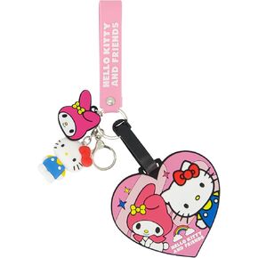 FUL Hello Kitty 2-Piece Suitcase ID Tag and 3D Lanyard Set with Adjustable Straps, My Melody, Multi, One Size