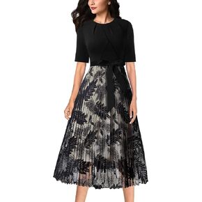 VFSHOW WOMENS NELOANT PATCHOWANT BONTER BOSTRENT OFFICE Party Party Pressed A-Line Midi Dress