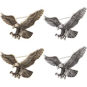 4Pcs Rhinestone Eagle Brooch Pin for Men and Women Parties and Special Occasions Gift