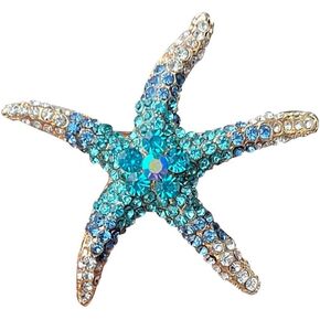لطيف Sea Starffish Lapel Brooch Pin Crystal Rhinestone Paved Cz Star Pins Clip Clip Hat Hat Stud Stack Stack Studge Backpack Accessorries هدايا مجوهرات حساسة للنساء