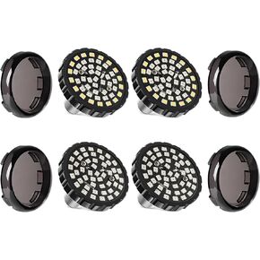 Benlari 2 '' Front الخلفي LED إشارات 4pcs ، 48leds إشارات الإشارات الضوء مع 4 عدسة الدخان تغطية لارلي ديفيدسون داينا sportail Iron 883 Touring Street Glide Road Glide 1986-2024