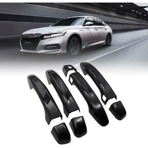 GXARTS GLOSS Black Outside Door Cover متوافق مع Honda Accord 2018 2019 2020 2021 2022 حامي مقبض الباب الأسود متوافق مع Honda Accord 10th Gen (مع ثقوب المفاتيح الذكية)