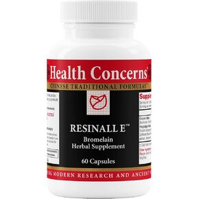 Health Concerns Resinall E Caps - Bromelain Supplements for Bruising & Swelling - 60 Capsules