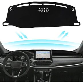 غطاء لوحة Dashboard Black Dash Cover Mat Carpet لـ Jeep Compass 2022-2025 Cover Cover Cover Material Material Dash Mat Sunshade