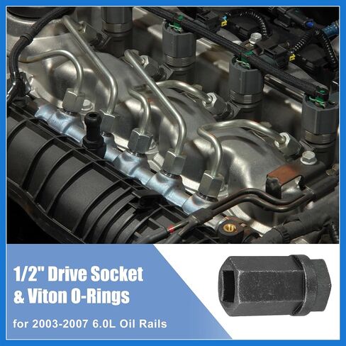 6.0L Diesel Nipple Cup Seals O-Rings Socket Kit for Ford 6.0L OIL RAILS 2003-2007 ALEST OIL OIL RAIL RAIL RAIL RIPLE REPOR in Saudi Arabia