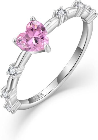 رنين الوعد للنساء 925 Sterling Silver Heart Rings Starings الذكرى السنوية الخاتم الحلقة الحجم 6-9 in Kuwait