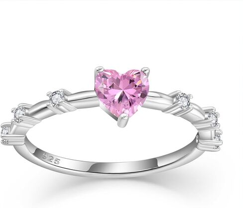 رنين الوعد للنساء 925 Sterling Silver Heart Rings Starings الذكرى السنوية الخاتم الحلقة الحجم 6-9 in Kuwait