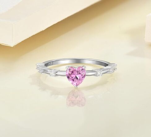 رنين الوعد للنساء 925 Sterling Silver Heart Rings Starings الذكرى السنوية الخاتم الحلقة الحجم 6-9 in Kuwait