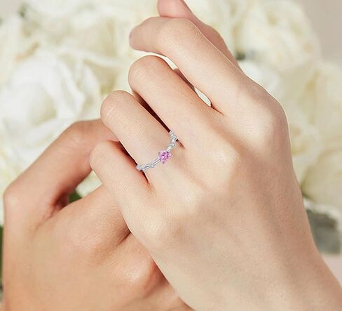 رنين الوعد للنساء 925 Sterling Silver Heart Rings Starings الذكرى السنوية الخاتم الحلقة الحجم 6-9 in Kuwait