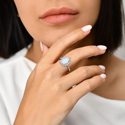 4.5 Carat Teardrop Engagement Birthstone Ring Sterling Silver Pear Cut Sapphire/Ruby/Emerald/Amethyst/Aquamarine Halo Ring Promise Anniversary Rings for Women Size 6-10 in Saudi Arabia