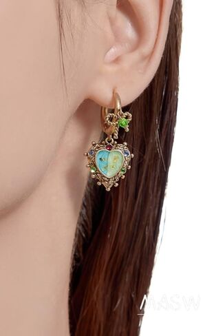 Vintage Sweet Bow Earrings - Geometric Heart-Shaped Dangle Earrings for Women - Stylish Women's Jewelry - M2964 in Saudi Arabia