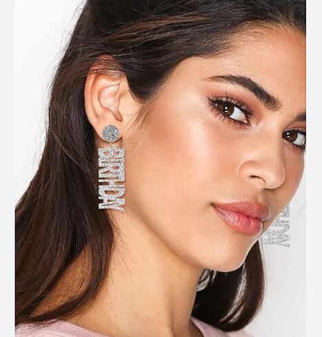 Happy Birthday Earrings Glitter Drop Dangle Earrings for Women in Kuwait