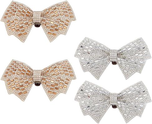 Rhinestone Bow Shoe Clips - Detachable Crystal Shoe Decorations for Sandals, High Heels, Flats - Suitable for Wedding Party in Saudi Arabia