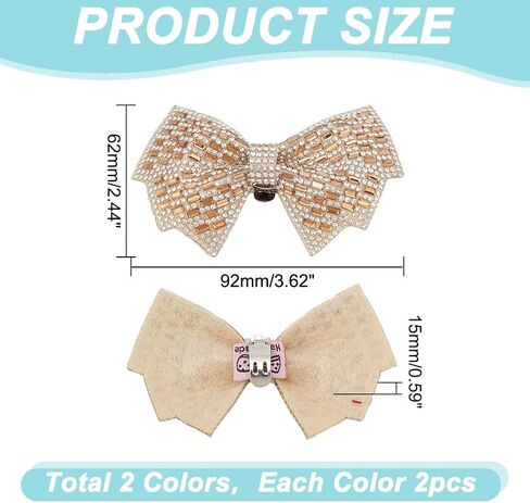 Rhinestone Bow Shoe Clips - Detachable Crystal Shoe Decorations for Sandals, High Heels, Flats - Suitable for Wedding Party in Saudi Arabia