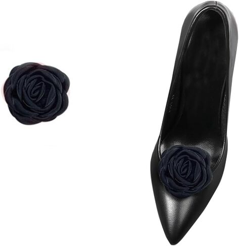 Detachable Rose Flower Shoe Buckle Ladies Camellia Shoe Flower Satin Fabric Fashion Shoe Buckle Accessory Decorative Buckle in Saudi Arabia