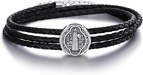 YAFEINI Catholic Bracelet Sterling Silver St Benedict/Saint Jude Medal Bracelet Saint Benedict Jewelry San Judas Tadeo Gifts for Men in Saudi Arabia