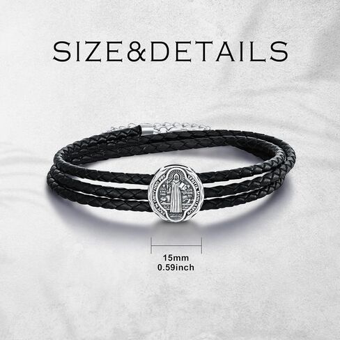 YAFEINI Catholic Bracelet Sterling Silver St Benedict/Saint Jude Medal Bracelet Saint Benedict Jewelry San Judas Tadeo Gifts for Men in Saudi Arabia