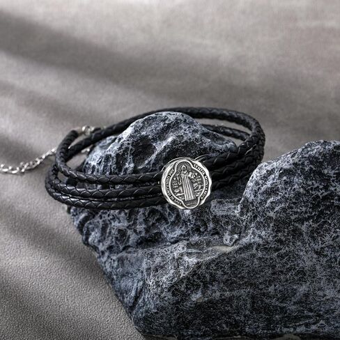 YAFEINI Catholic Bracelet Sterling Silver St Benedict/Saint Jude Medal Bracelet Saint Benedict Jewelry San Judas Tadeo Gifts for Men in Saudi Arabia