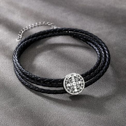 YAFEINI Catholic Bracelet Sterling Silver St Benedict/Saint Jude Medal Bracelet Saint Benedict Jewelry San Judas Tadeo Gifts for Men in Saudi Arabia