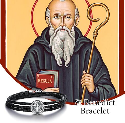 YAFEINI Catholic Bracelet Sterling Silver St Benedict/Saint Jude Medal Bracelet Saint Benedict Jewelry San Judas Tadeo Gifts for Men in Saudi Arabia