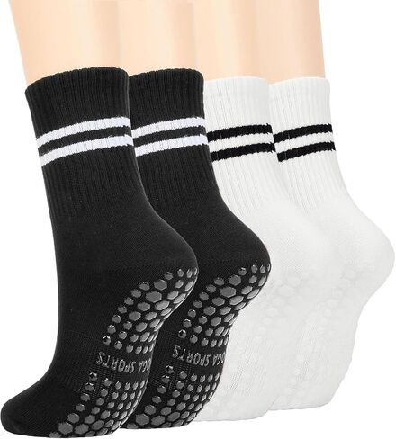 Grip Pilates Socks for Women Non Slip Yoga Socks Open Top Athletic Socks for Barre Ballet Barefoot Workout Hospital in Kuwait