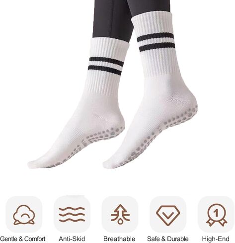 Grip Pilates Socks for Women Non Slip Yoga Socks Open Top Athletic Socks for Barre Ballet Barefoot Workout Hospital in Kuwait
