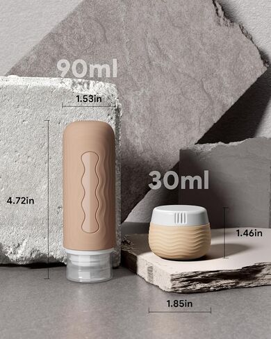 Travel Containers for Toiletries, Silicone Cream Jars, TSA Approved Travel Size Containers Creams, Leak-proof Essentials/Accessories with Lid for Cosmetic Face Body Cream(4 Pack) in Saudi Arabia
