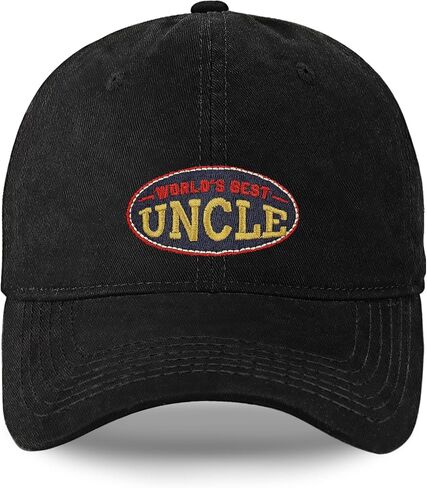 Uncle Gifts, World's Best Uncle Hat, Adjustable Embroidered Family Baseball Cap Black in Saudi Arabia