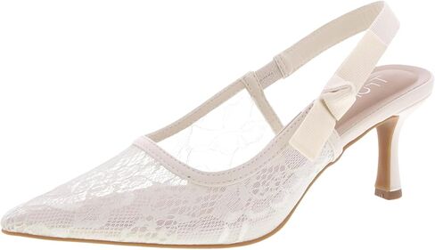TruFox Women's Pointed Toe Kitten Heel Pumps Slingback Short Heel Slip On in Kuwait