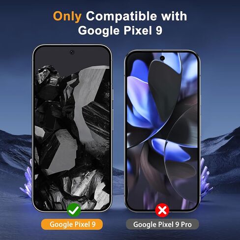 واقي شاشة الخصوصية لهاتف Google Pixel 9 Pro XL، طبقة حماية من الزجاج المقوى بصلابة 9H [عبوة من قطعتين + 2] واقي عدسة الكاميرا [تغطية كاملة] [مضاد للتجسس] [مقاوم للخدش] لهاتف Google Pixel 9 Pro XL in Kuwait