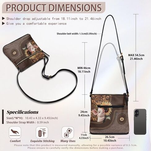 Lotusorchid Crossbody Shoulder Purse for Women, PU Leather Messenger Bag with Adjustable Strap and Multi Pockets in Kuwait