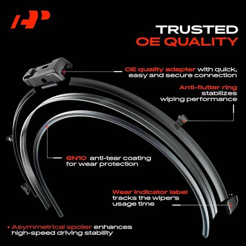 حزمة A-premium من شفرتين ممسحة من طراز Adber Mostshield مع مؤشر وملابس-متوافقة مع Audi Q4 E-Tron 2022-2024 و Volkswagen ID.4 2021-2024-28 "و 18" ، موصل TLPN ، اليسار واليمين in Kuwait