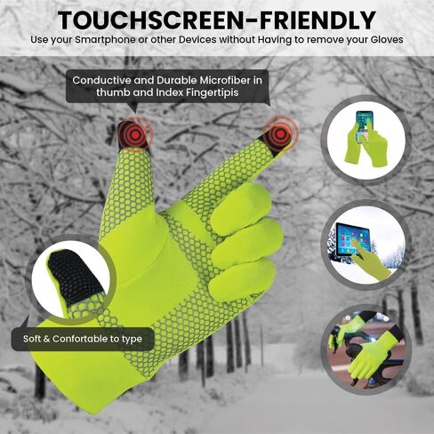 Warm Winter Gloves Anti Slip Touchscreen and Thermal Cycling Glove Cold Weather Running Gloves for Men Women Suit for, Biking, Hiking, Driving, Walking, Typing, Freezer Work, Sports, Shooting, Gaming in Saudi Arabia
