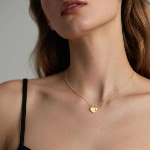 SLUYNZ 925 Sterling Silver Love Heart Choker Necklace for Women Teens Simple Love Heart Pendant Necklace Chain for Mother's Day in Saudi Arabia