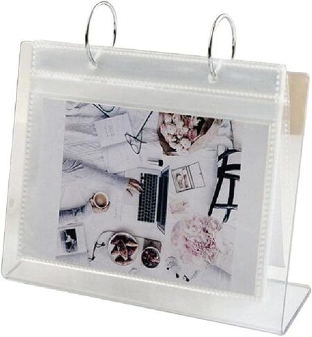 Multifunctional Vertical Photo Album 34 Pockets Desktop Standing Photo Album Home/Office Desk Ornaments Flip Photo Frame 4x6 On Stand in Saudi Arabia