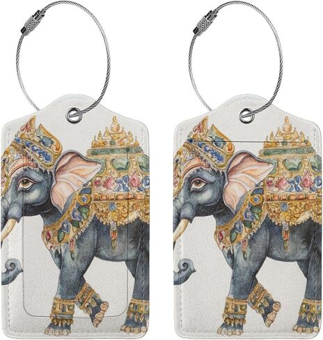 2 Pack Happy French Bulldog Luggage Tags for Suitcases, Leather Baggage Tag with Loop, Funny Cool Name Id Card Cover Travel Bag Labels Set for Women Men Boys Girls Kids in Saudi Arabia