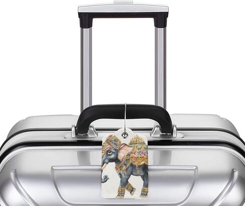 2 Pack Happy French Bulldog Luggage Tags for Suitcases, Leather Baggage Tag with Loop, Funny Cool Name Id Card Cover Travel Bag Labels Set for Women Men Boys Girls Kids in Saudi Arabia