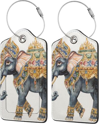 2 Pack Happy French Bulldog Luggage Tags for Suitcases, Leather Baggage Tag with Loop, Funny Cool Name Id Card Cover Travel Bag Labels Set for Women Men Boys Girls Kids in Saudi Arabia