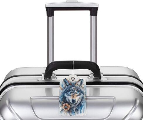 2 Pack Happy French Bulldog Luggage Tags for Suitcases, Leather Baggage Tag with Loop, Funny Cool Name Id Card Cover Travel Bag Labels Set for Women Men Boys Girls Kids in Saudi Arabia