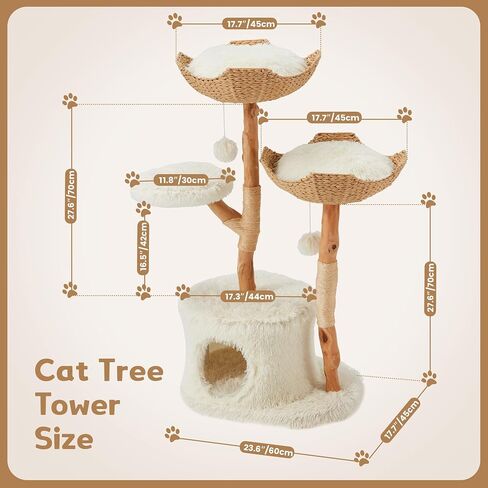 Black Cat Tree with Coffin Cat Bed for Indoor Cats,Aesthetic Cat Condos with Sisal Scratching Post,Small Cat Tree,Multi-Level Play Activities Platform,Gift in Saudi Arabia