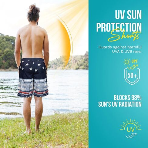 Banana Boat Mens UV Protection Four Way Stretch Volley Shorts Side Pocket | Swim Trunks | Quick Dry Shorts| Gym Shorts Men in Kuwait