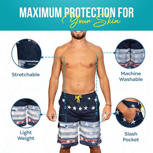 Banana Boat Mens UV Protection Four Way Stretch Volley Shorts Side Pocket | Swim Trunks | Quick Dry Shorts| Gym Shorts Men in Kuwait