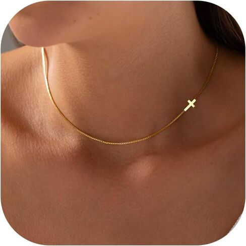 قلادة متقاطعة للنساء عبر قلادة قلادة صغيرة لطيفة قلادة جانبية طيبة تشيك توليفشيدي in Kuwait