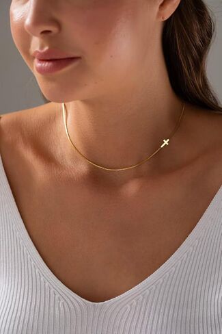 قلادة متقاطعة للنساء عبر قلادة قلادة صغيرة لطيفة قلادة جانبية طيبة تشيك توليفشيدي in Kuwait