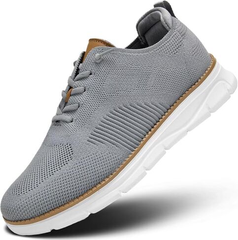 Men's Casual Dress Oxfords Shoes Breathable Knit Leisure Classic Business Fashion Sneakers Lightweight Comfortable Work Soft Sole Walking Shoes in Saudi Arabia