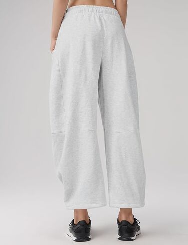 Wyeysyt Women's Barrel Leg Sweatpants Elastic Waistband Drawstring Wide Leg Pants Baggy Cotton Palazzo Pants with Pockets in Saudi Arabia